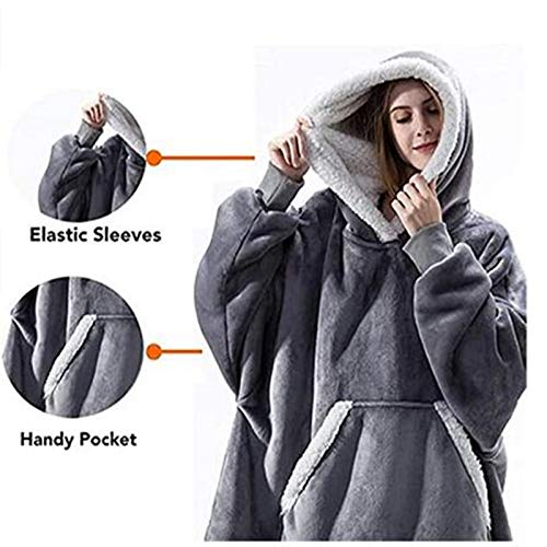 YFFS Unisex Hoodie Blanket Sweatshirt,Sherpa Giant Pullover with Large Front Pocket,Ultra Soft Sherpa Fleece Warm,Oversized Wearable Blanket Hoodie,TV-Blanket For (1)