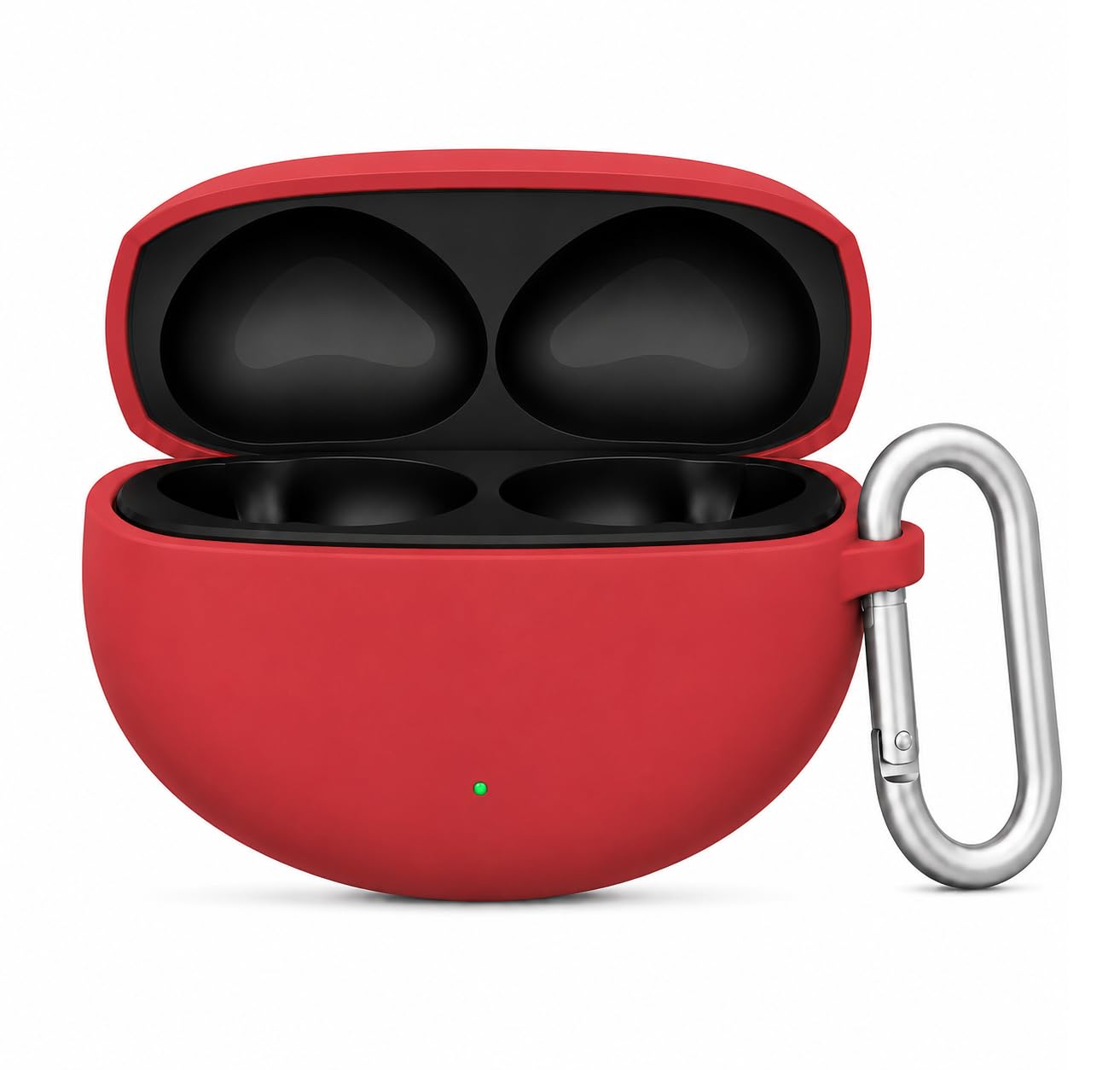 Silicone Case for Oppo Enco Air 5 Pro TWS Earbuds, Shockproof Cover with Heavy Duty Carabiner, LED Visible (Red)-image-46