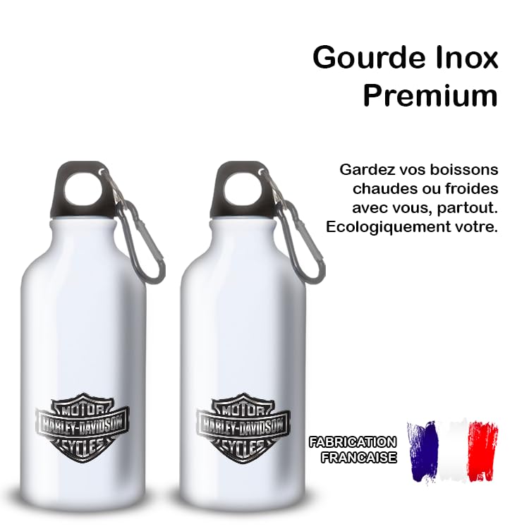 SUPER FABRIQUE Trinkflasche Edelstahl 500 Ml – Isolierflasche Im Harley Davidson Design