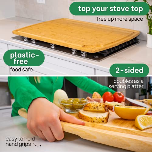 Image of 4XL Bamboo Butcher Block Cutting Board - Extra Large Cutting Boards for Kitchen 36 x 24 - Wood Countertop 24 x 36 Cutting Board - Single Tone
