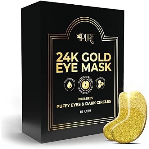 LA PURE Luxus Kristall 24K-Gold Puder Gel Kollagen Augenmaske, Premium Anti-Aging Cover