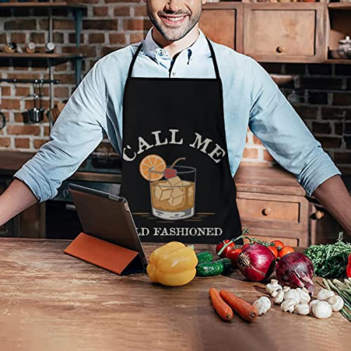 Call Me Old Fashioned Cocktail (1) Bbq Grill Aprons For Men&Women- Funny Aprons For Mom Dad Friend Professional Cooking Apron One Size Fits All Best For Cooking Baking Gardening Grilling #TOP3