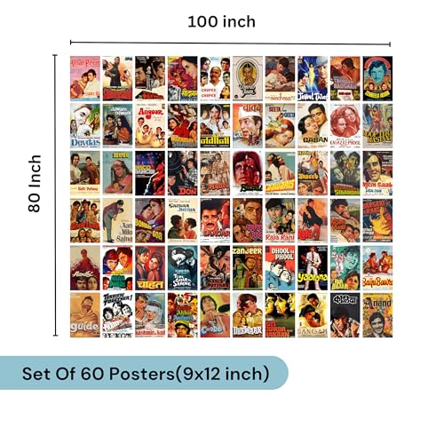 Image of Good Hope Set of 60 Bollywood & Hollywood Movie Posters, Iconic Film Collection for Home Decor Perfect For Bedroom Living Room Wall Decor Gift Wallpaper sticker Hostel Boys Girls (Bollywood, A6 (9x12 Inch))