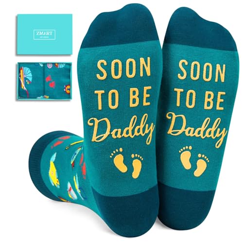 Zmart New Dad Gifts For Men - First Time Father Gifts For Expectant Dad, Funny Socks For...