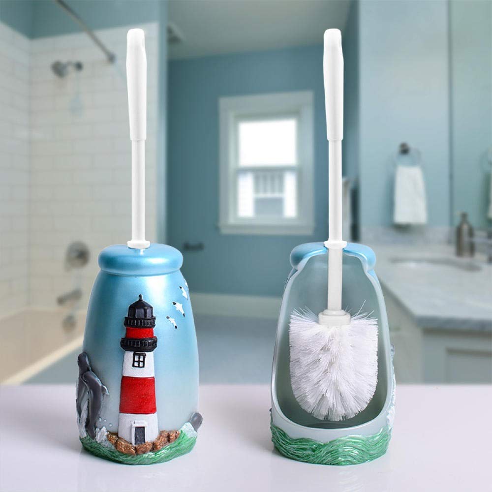 SlimpleStudio Toilet brush Toilet Brush Set Base Bathroom Accessories Toilet Long Handle Ball Type Lighthouse Cleaning Decontamination Toilet cleaning brush