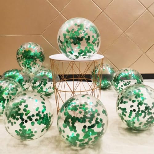 Image of Rozi Decoration Confetti Metallic Latex Balloon Theme Party | Set of 10 - Birthday Celebration Wedding Decor Balloons for Home, Lawn, Restaurants | Green (Pack of 2)