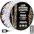 1000 LED Christmas Lights [Multi-color] 400ft Super Long String Lights - Remote with 8 Modes/Timer/dimmable - UL Approved for Indoor/Outdoor Use - For Holiday/Christmas/Party/Decorations (clear wire)