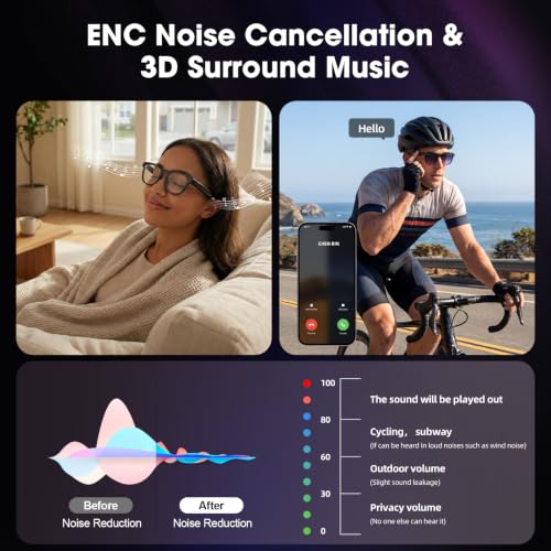AI Smart Glasses with Camera 8MP HD Camera Glasses for Men Women 1200P 30FPS Video Recordi - image 7