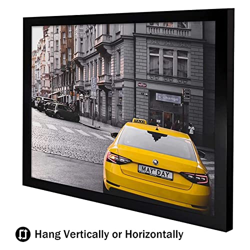 Image of Golden State Art, 20x24 Wooden Picture Frame with Tempered Glass - Wall Mounting (Black), Set of 4