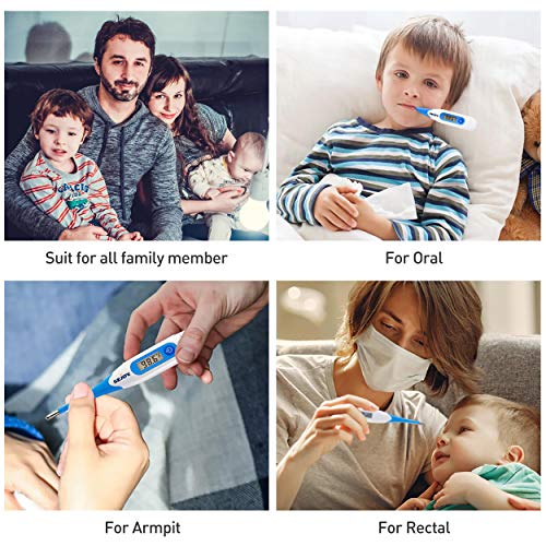 Digital Thermometer for Adults, Medical Oral Thermometer for Fever, Rectal Armpit Thermometer for Baby Kids and Adults, Accurate Waterproof Termometro