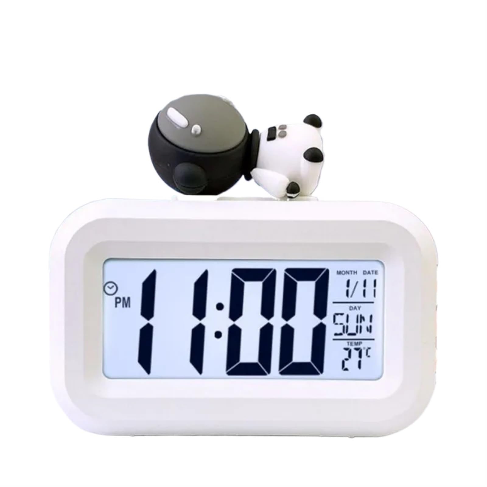 LUYSGBXR Alarm Clock Mini Music Digital Alarm Clock with Backlight Temperature Week Month Date Display Snooze Desktop Table Clocks 12/24H(Astronaut)