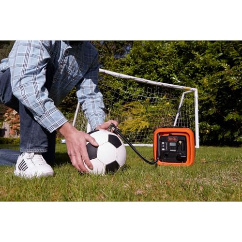 Black+Decker 11,0 bar/12 V compressor/luchtpomp, 160 psi, voor banden, ballen, rolstoelen, enz., met 2 bedrijfsmodi en pompmodus, ASI400, 12 V - Afbeelding 6