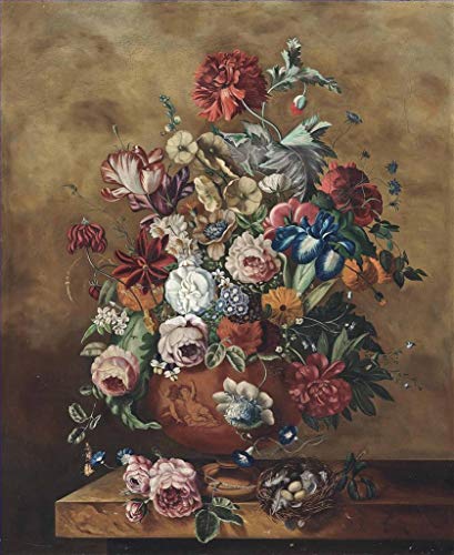 $80-$1500 Hand Painted By Art Academies' Teachers - 21 Famous Paintings Huysum - Roses Carnations Parrot Tulips Morning Glory Flowers Jan Van Huysum Art - Oil Painting On Canvas -Size01 #TOP3