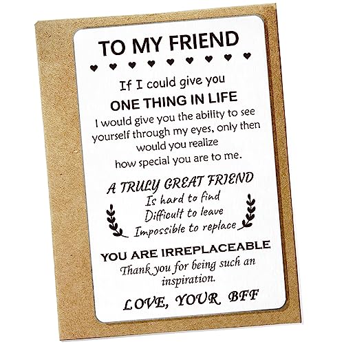 Kwtzkuo Best Friend Wallet Engraved Card, To My Bestie Card, Soul Sister Gifts, Best Friend Birthday Card,Friendship Cards for Women,Bestie Birthday Gifts For Women