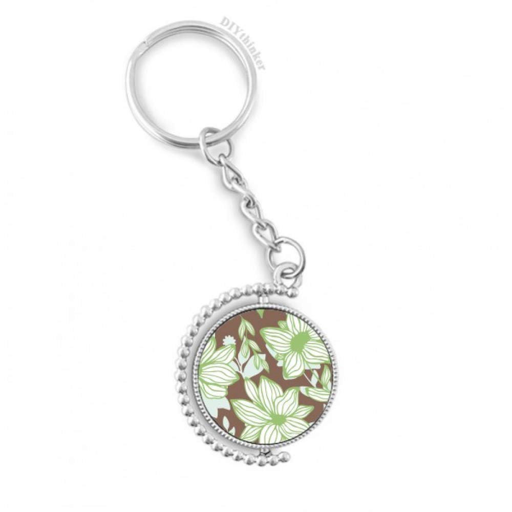 Llavero con cadena y anillo giratorio de planta flor marrón 4