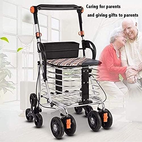 YAOJIA einkaufstrolley klappbar Faltender Einkaufswagen Ten-Rädern, Haushaltsrollstuhl mit Shopping-Trolley-Klettern… – Bild 5