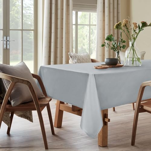 DWCN Rectangle Tablecloth - 54 x 108 Inch - Waterproof Stain and Wrinkle Resistant Washable Table Cloth, Decorative Fabric Table Cover for Kitchen Dining Room Party and Outdoor Use, Silver Grey by DWCN - Used condition - Image 4