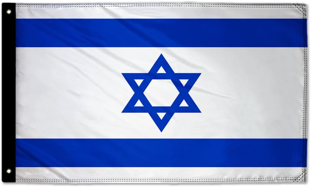 Forever Wave Double Sided 2-Ply Country of Israel Flag 3'x5' - Made in USA - Heavy Duty Outdoor Polyester with 2 Brass Grommets