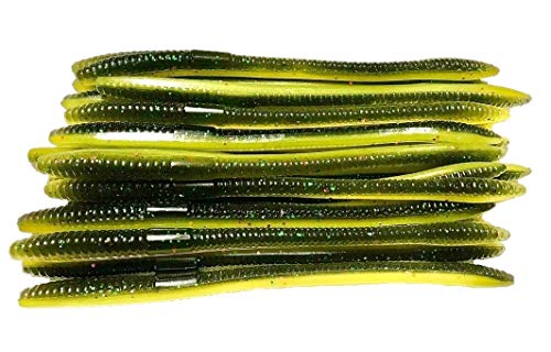 40 Pcs 6" Drop Shot Finesse Worms (Catawba Perch) Soft Plastic Worms, Bass