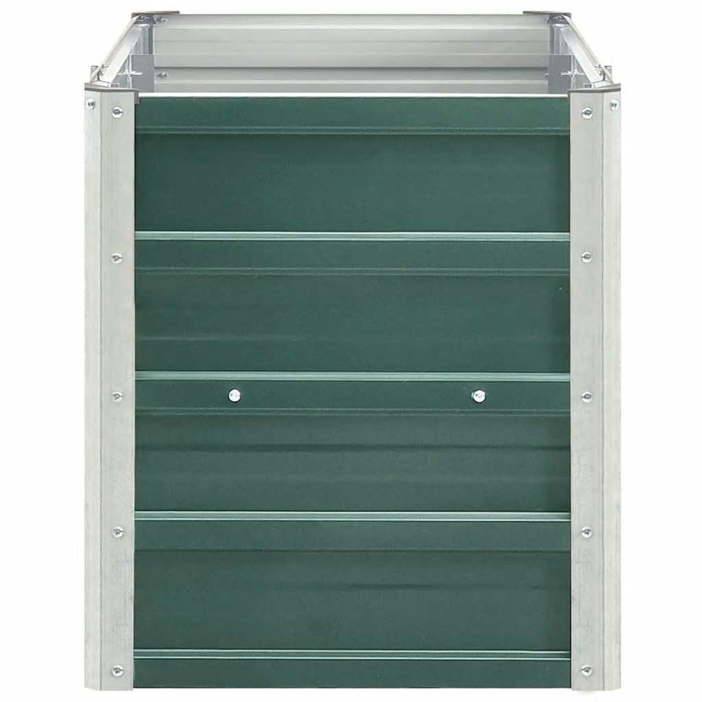 vidaXL Arriate de Jardín Macetero Caja para Plantar Plantas Macetas de Patio Exterior Acero Galvanizado Verde 240x40x45 cm