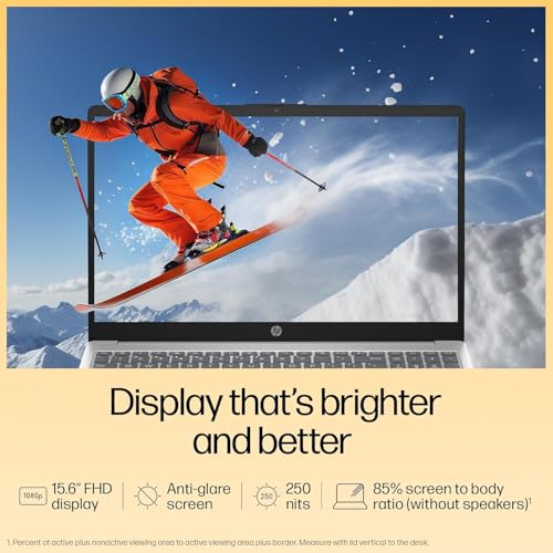 Image of HP 15, AMD Ryzen 7 5825U, 16GB DDR4, 512GB SSD, 15.6-inch(39.6cm) Anti-Glare, FHD, Radeon Graphics, Backlit KB, 1080p HD cam (Win11, M365 Basic(1yr)*,Office Home24, Silver, 1.69kg) fc0533AU