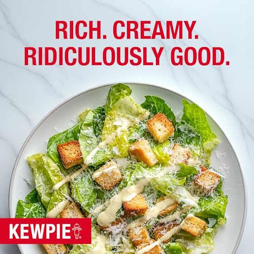 Image of KEWPIE Creamy Caesar Dressing & Sauce, Savory Garlic & Pepper Flavor, Perfect for Salads, Wraps, Dips & Marinades, 12 fl oz