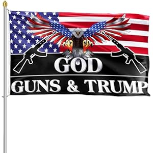 Trump 2024 Flag 3×5 Outdoor God Guns and Trump Flag 150D Premium Polyester Trump US American Patriotic Eagle Flag with Brass Grommets for Outdoor Indoor Room Wall