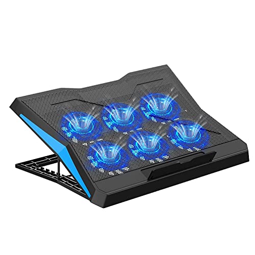 Image of Dyazo Upgraded 6 Fan Cooling Pad Laptop Raiser & Notebooks 10-15.6 inches, Black (Q 26) & Memory-Foam Gel Mouse Pad with Wrist Rest Support Non Slip Rubber Base Mousepad