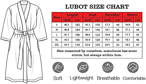 LUBOT Women's Robes Bathrobe Soft Lightweight Microfleece Knee Length Loungewear
