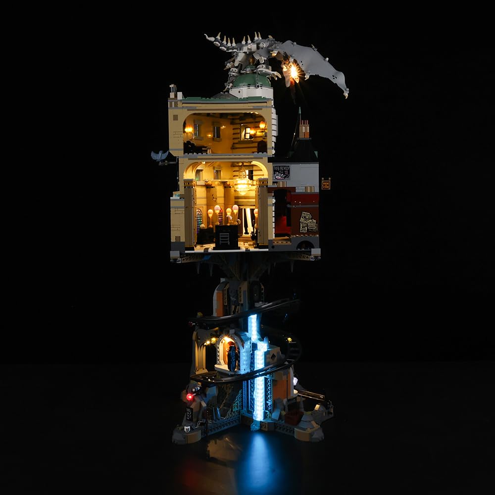 Kyglaring Led Licht Kompatibel mit Lego Gringotts Wizard Bench Bauklötze 76417 Bausteine, Fernbedienungs Beleuchtungszubehör für das Lego Modellset 76417 (Nicht Enthalten Modell)