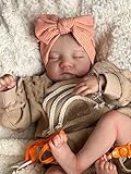 Pinky Reborn Baby Dolls Girl 19Inch Cloth Weighted Body Silicone Reborn Toddler DollLifelike Dolls That Look Real Child Toys with Outfit & Accessories