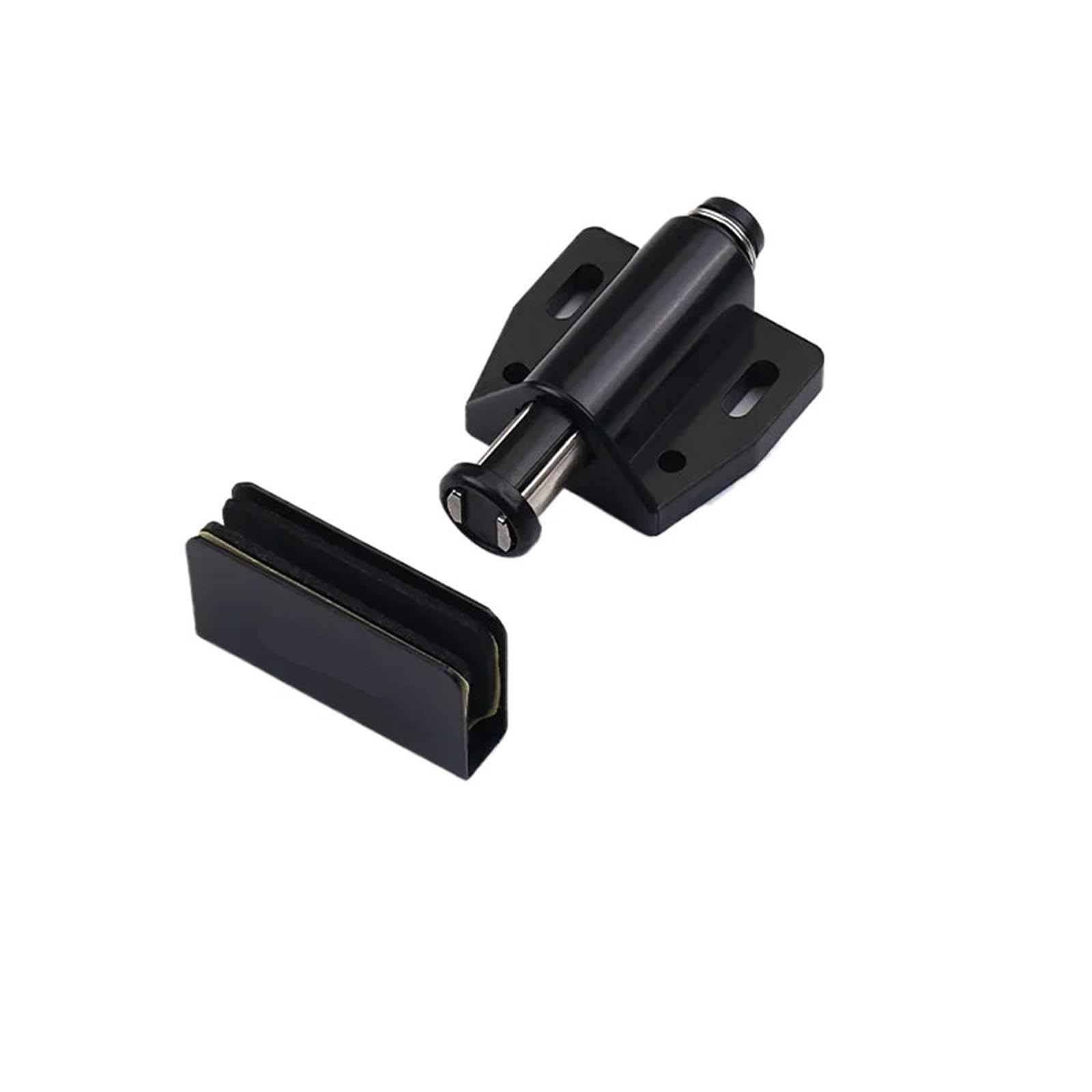 Zntihz Black 1 12Pcs Glass Door Pivot Hinges Cupboard Showcase Double Magnetic Catch Clamps Latches Set For Free Swinging 0.12-0.2Inch Thick For Cabinets And Bookcases(Black 1)