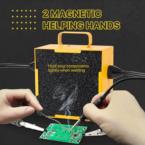 Image of KOTTO Solder Fume Extractor with 2 Magnetic Helping Hands and 5 Carbon Filters -Breathe Fresh Air for various Welding Scenarios, Essential for DIY Soldering, Phone Repair, Hobbies, Jewelry, and Crafts