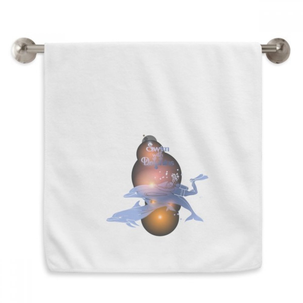 Serviette de toilette illustrée dauphin motif diadème
