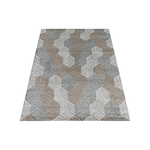Tapis moderne à poils courts géométrique multicolore 80 x 250cm