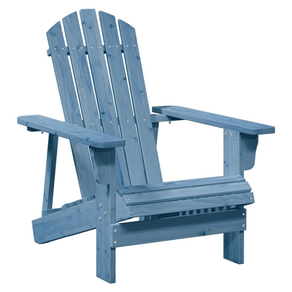 vidaXL Silla Adirondack con otomana Madera Maciza de Abeto Azul