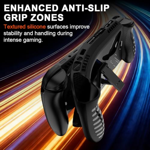 Image of ZORBES Compatible with ASUS ROG Xbox Ally X, Anti-Scratch Silicone Skin Case for Ally X Handheld Gaming PC, Anti-Slip Grips, Back Kickstand Design, Shock-Absorbing Soft Shell Protective Skin Case