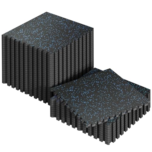 Image of SUPERJARE 0.56'' Thick 144 Sq Ft Rubber Top Gym Flooring for Home Gym