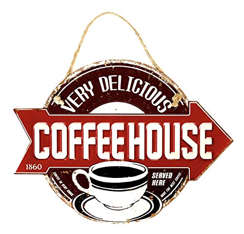 DiiliHiiri Cartel Cafetería de Chapa Placa Retro Letrero Estilo Vintage Metal para Decoración Hogar (Coffeehouse)