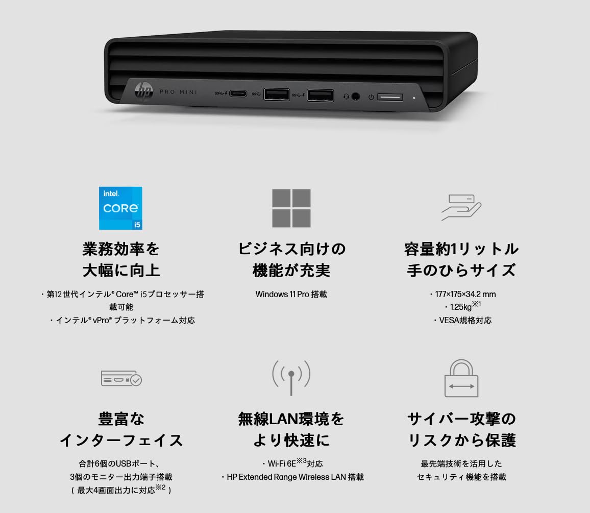 Amazon.co.jp: 【整備済み品】 HP Pro Mini 400 G9 ミニデスクトップ