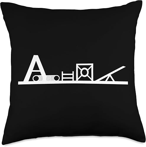 Awesome Agility Dog Accessories Dog Sport Obstacles Fun Agility Competitor Pet Gift Throw Pillow, 18x18, Multicolor