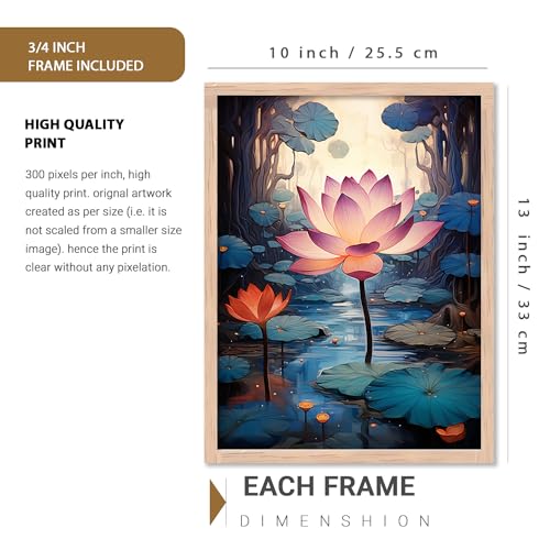 Image of Kotart Premium Digital Traditional Art Paintings with Frame for Home Decor | Painting for Wall Decoration | Wall Painting for Living Room Bedroom Hotel Wall Decor | Pack of 6 (10x13, wall decor for living room)