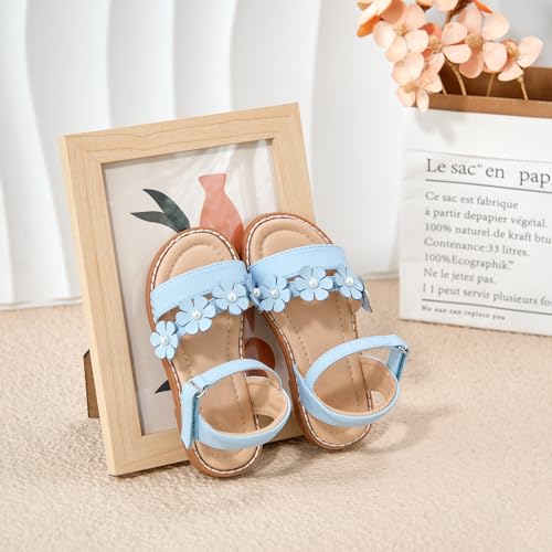 Image of Flaryzone Girls Sandals Open Toe Summer Flats Dress Sandals Shoes Toddler /Little Kid