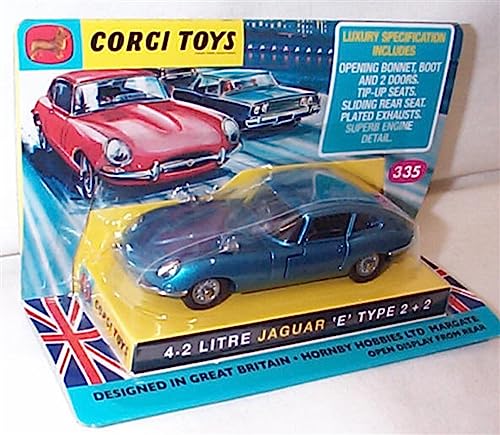 Image of corgi toys 4.2 Litre Jaguar 'E-Type 2+2 Blue vehicle 1:43 scale diecast model