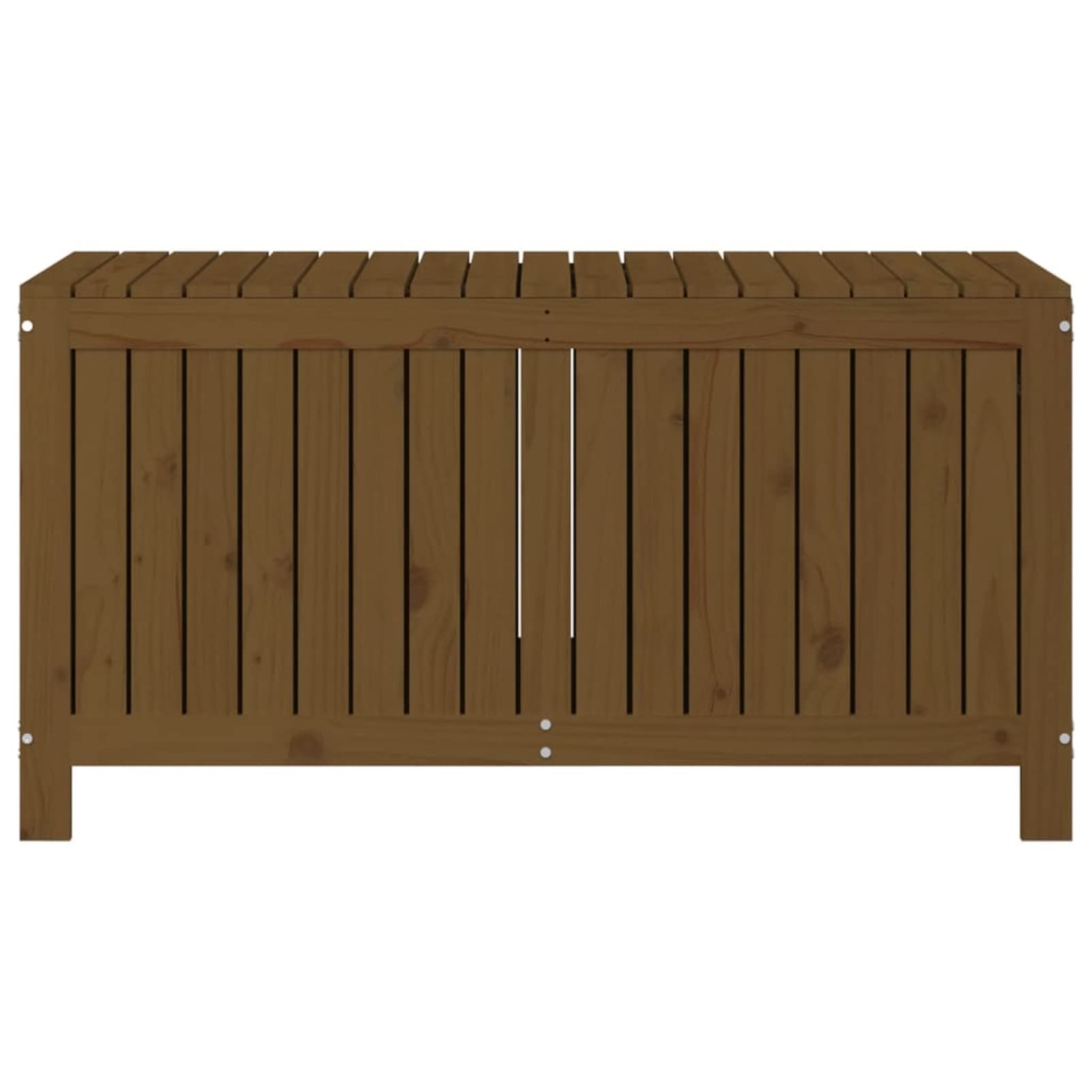 Homgoday Gartentruhe Kissentruhe Auflagenbox Kissenbox Gartenbox Aufbewahrungsbox Gartentruhe Holztruhe Deckel mit Gasdruckfeder | für Garten Terrass Honigbraun 121x55x64 cm Massivholz Kiefer