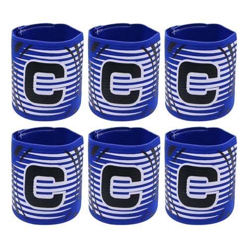 6PCS Soccer Captain Armband for Kids, Flexible Velcro Adjustable Youth Captain Armband for Hockey Tournaments and Practice
