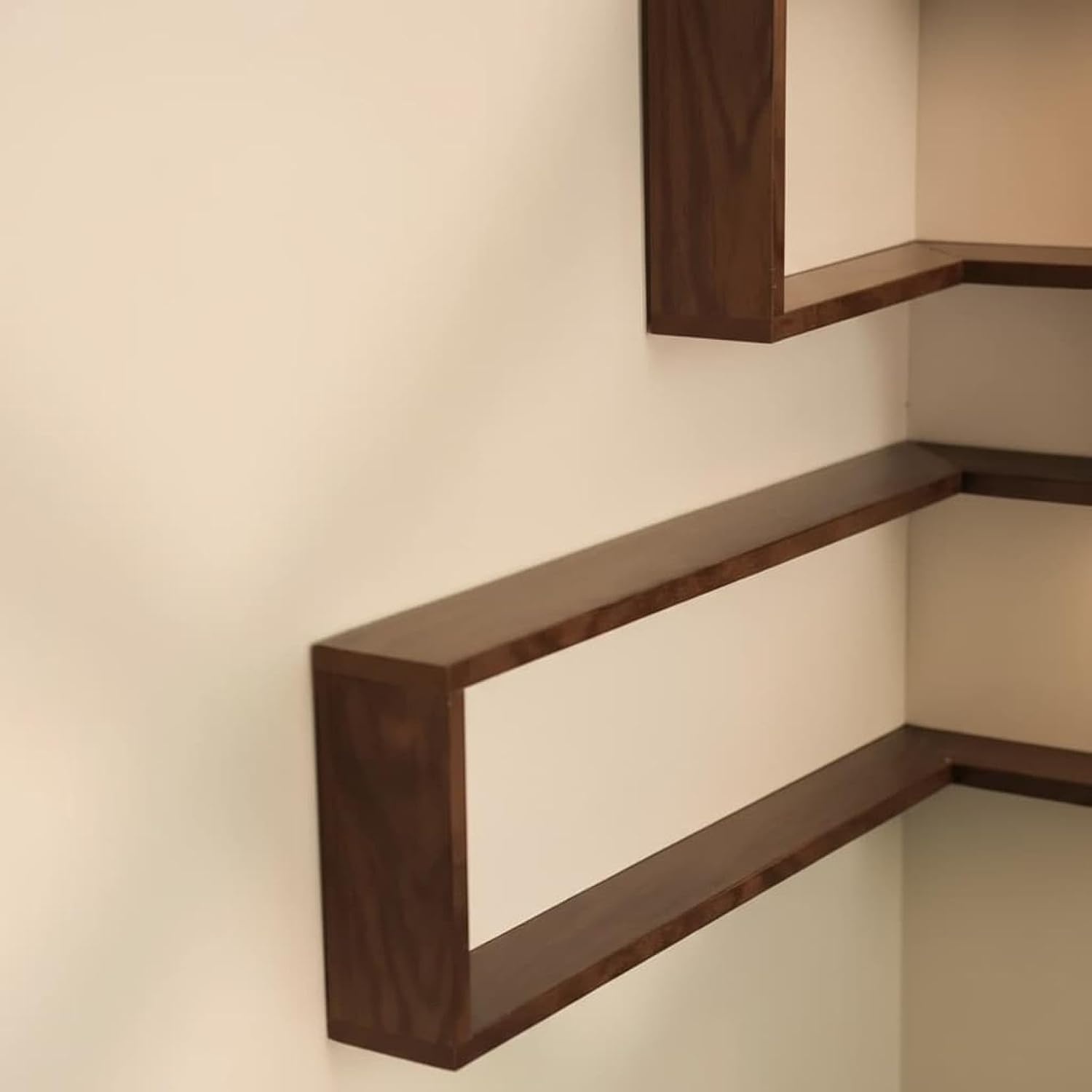 Corner Shelf Wall Mounted, Floating Shelves with Lights, Corner Floating Shelves, Wooden Wall-Mounted Storage Rack, Space-Saving for Bedroom Living Room Office (Light 3shelf)