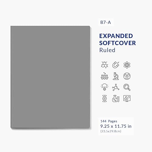 Miniatura 2 de Vela Sciences B7 - Cuaderno expandido de laboratorio de tapa blanda, 9.25 x 11.75 pulgadas (9.3 x 11.8 in), 144 páginas, encuadernado permanente,
