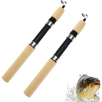 2pcs Ice Fishing Rod Telescopic 75cm Compact Rod Short Ice Fishing Rod