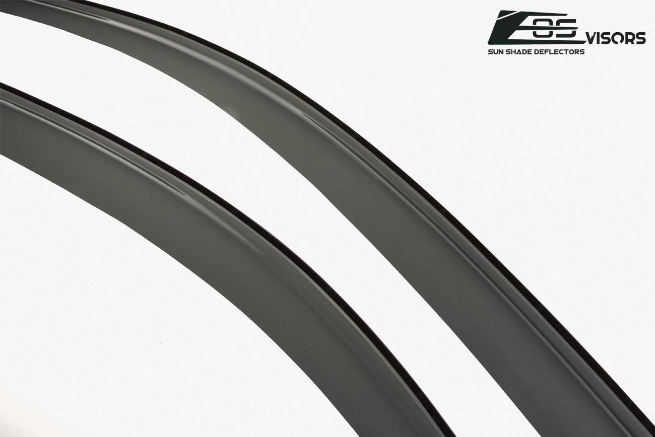 for 2008-2012 Honda Accord 2Dr Coupe | EOS Visors in-Channel Style Smoked Tinted JDM Side Window Vent Visors Rain Guard Deflectors